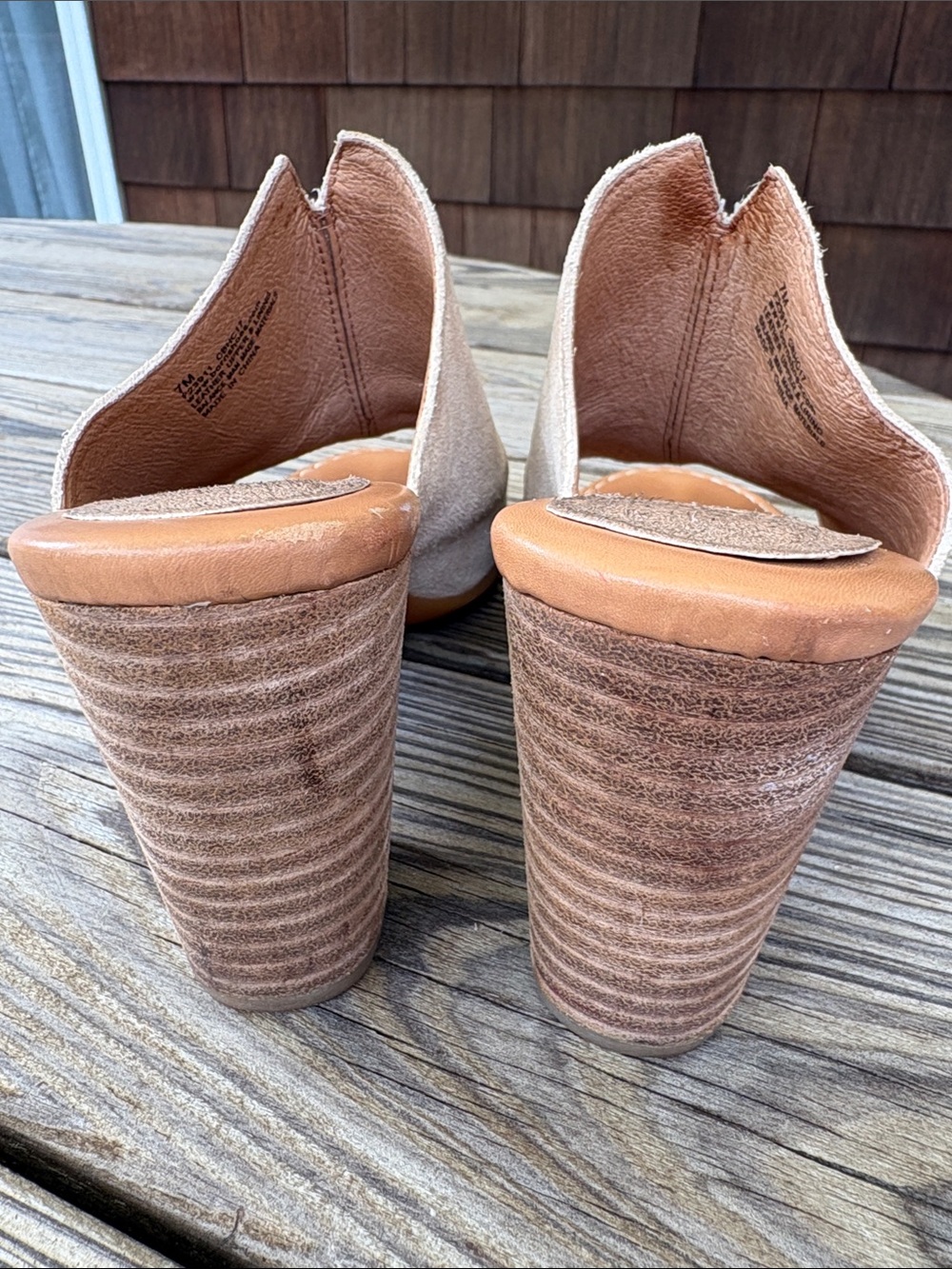 Born Beige Suede Open-Toe Mule Slides, 7M - Picture 2 of 11